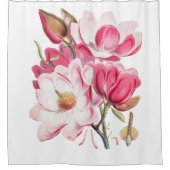  fuchsie wazig roze elegant florale suspensie douchegordijn (Voorkant)