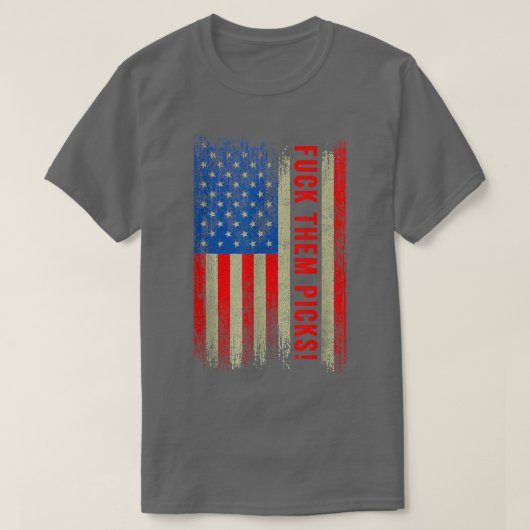 Fuck ze plukken Les Snead USA vlag T-shirt (Design voorkant)