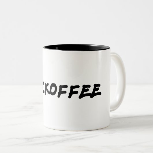 Fuckoffee Tweekleurige Koffiemok (Voorkant rechts)