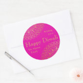 Fucshia en Gold Diwali Party Favor Ronde Sticker (Envelop)