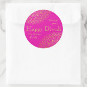 Fucshia en Gold Diwali Party Favor Ronde Sticker (Tas)