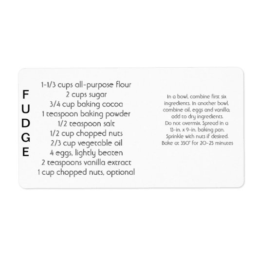 Fudge Labels (Voorkant)