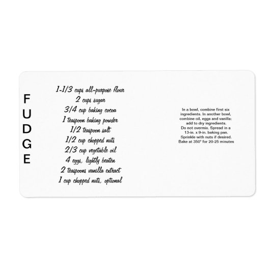 Fudge Labels (Voorkant)
