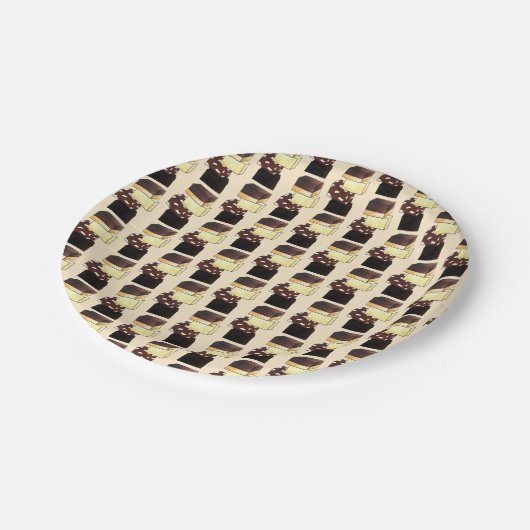 Fudge Stack Confection Snoep Sweets Papieren Bordje (Gekanteld)