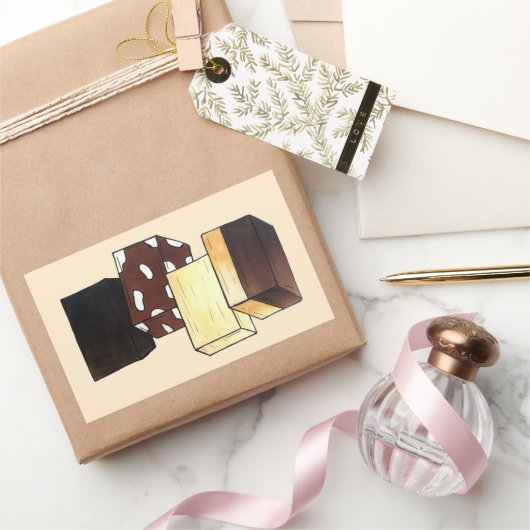 Fudge Stack Confection Snoep Sweets Rechthoekige Sticker (Geschenken)