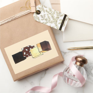 Fudge Stack Confection Snoep Sweets Rechthoekige Sticker