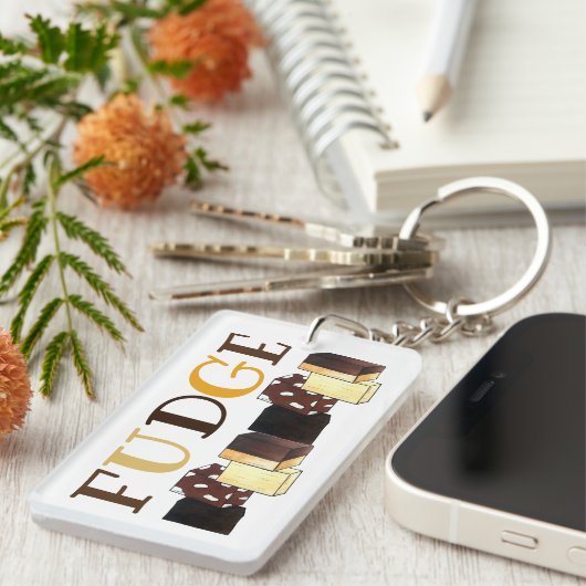 Fudge Stack Confection Snoep Sweets Sleutelhanger (Voorkant Rechts)