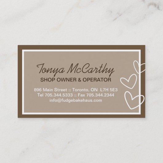 Fudge Visitekaartjes (Achterkant)