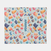 Fudge Waterverf Kleurrijk Gepersonaliseerd Patroon Fleece Deken (Voorkant (Horizontaal))