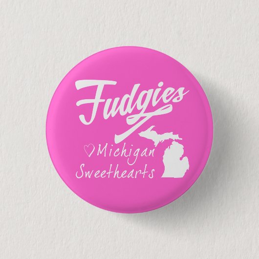 Fudgies Michigan Sweethearts Ronde Button 3,2 Cm (Voorkant)