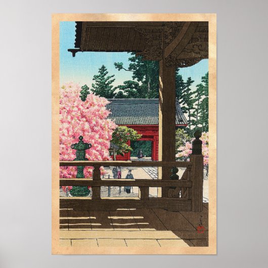 Fudô Temple in Meguro, Tokyo Hasui Kawase art Poster (Voorkant)