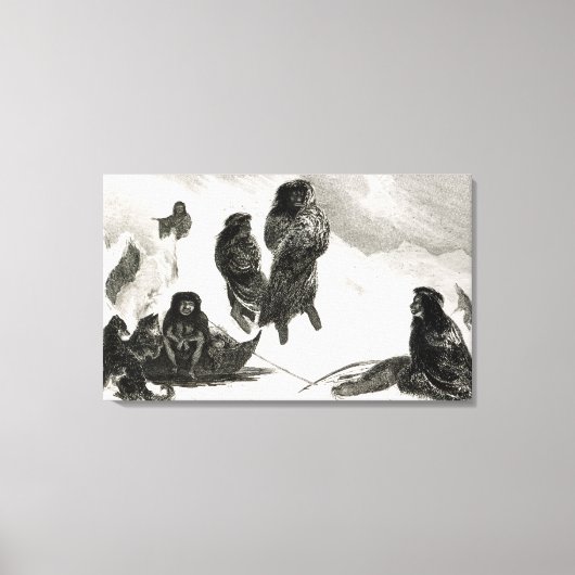 Fuegiërs gaan handel drijven in Zapallos Canvas Afdruk (Voorkant)