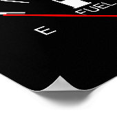 FUEL GAUGE EMPTY FULL BLACK WHITE RED TRAVEL POSTER (Hoek)