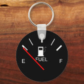 FUEL GAUGE EMPTY FULL BLACK WHITE RED TRAVEL SLEUTELHANGER (Voorkant)