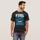 Fuel je genen backprint biologie leraar t-shirt (Voorkant volledig)