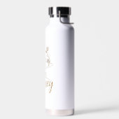 Fuel the Journey – White & Gold Floral Travel Bott Waterfles (Links)