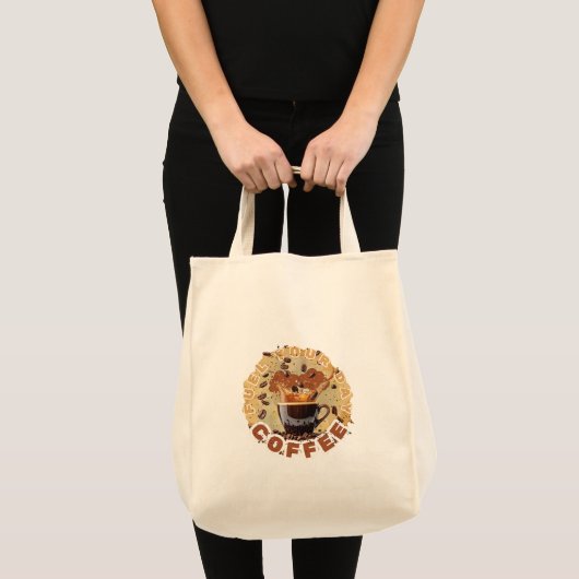 Fuel Your Day – Coffee Power Tee Tote Bag (Voorkant (product))