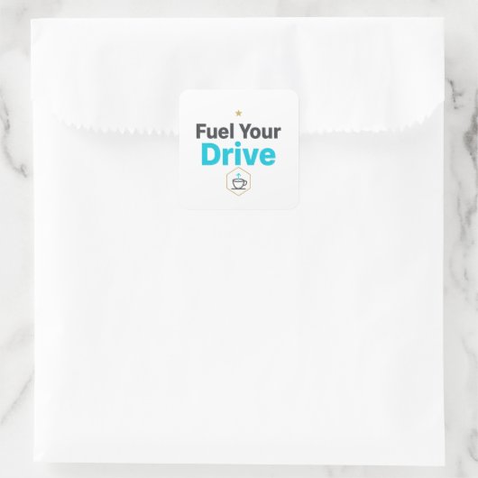 Fuel Your Drive Motivational  - Daily Inspiration  Vierkante Sticker (Tas)