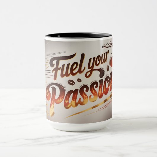 Fuel Your Passion Coffee Cup – Bold Flame-geïnspir Mok (Midden)