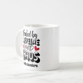 Fueled by Caffeine and Chaos Funny Coffee Lovers Koffiemok (Voorkant links)