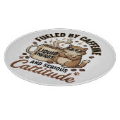 Fueled by Caffeine and Serious Cattitude Funny Cat Snijplank (Hoek)
