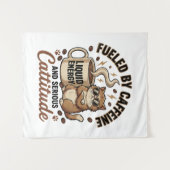 Fueled by Caffeine and Serious Cattitude Funny Cat Wandkleed (Voorkant (horizontaal))