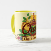 Fueled By Chai & Tawakkul | Floral Islamic Teapot  Mok (Voorkant links)