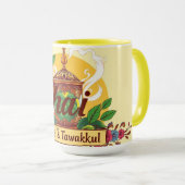 Fueled By Chai & Tawakkul | Floral Islamic Teapot  Mok (Voorkant rechts)