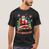 Fueled by Christmas Brew Santa Art T-Shirt (Voorkant)