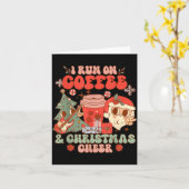 Fueled By Coffee &amp; Christmas Cheer Funny Coffe Kaart (Gele Bloem)