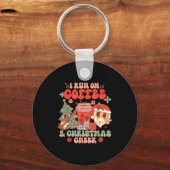 Fueled By Coffee &amp; Christmas Cheer Funny Coffe Sleutelhanger (Voorkant)