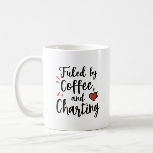 Fueled by Coffee and Charting – Script Style Nurse Koffiemok (Links)