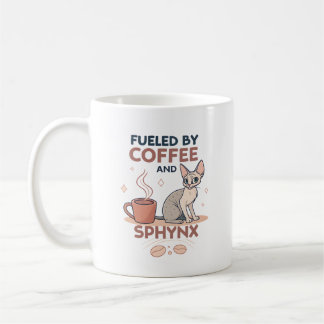 Fueled by Coffee and Sphynx Cat Art Koffiemok