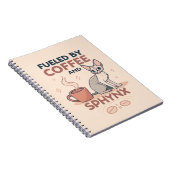 Fueled by Coffee and Sphynx Cat Art Notitieboek (Rechterzijde)