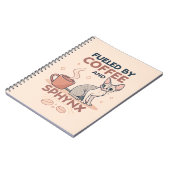 Fueled by Coffee and Sphynx Cat Art Notitieboek (Linkerzijde)