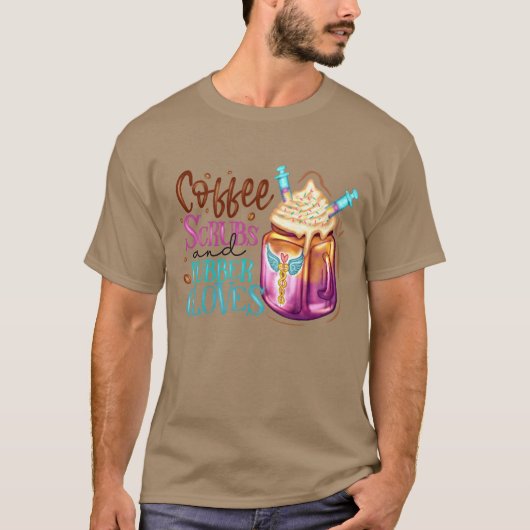 Fueled by Coffee Compassion Nurse Lifeee friends T-shirt (Voorkant)