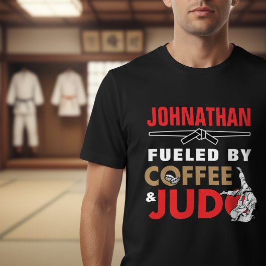 Fueled by Coffee & Judo Funny Cool Tri-Blend Shirt