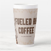 Fueled by Coffee Latte Mug – Funny Tall Cup Gift Mok (Voorkant)
