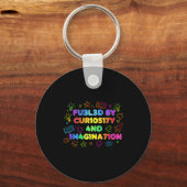 Fueled By Curiosity And Imagination Kids Teens Fun Sleutelhanger (Voorkant)