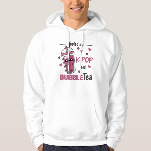 Fueled By K-Pop And Bubble Tea Kawaii Boba Tea Hoodie (Voorkant)