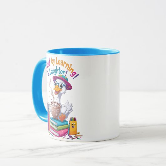 Fueled by Learning Goose Mug – Back to School Fun Mok (Voorkant links)