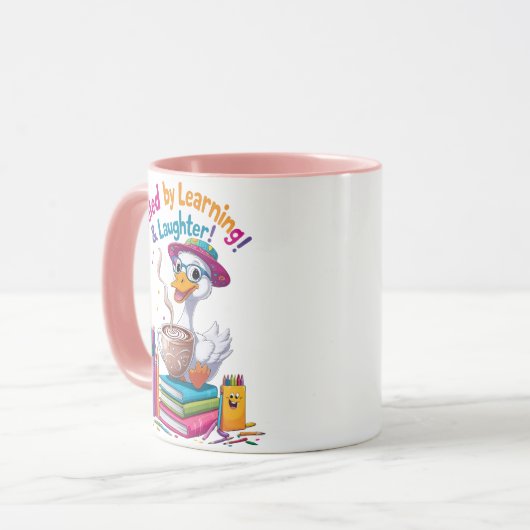 Fueled by Learning Goose Mug – Back to School Fun Mok (Voorkant links)