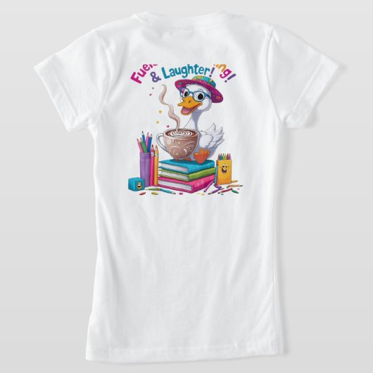 Fueled by Learning GooseTshirt– Back to School Fun T-shirt (Laag Achter)
