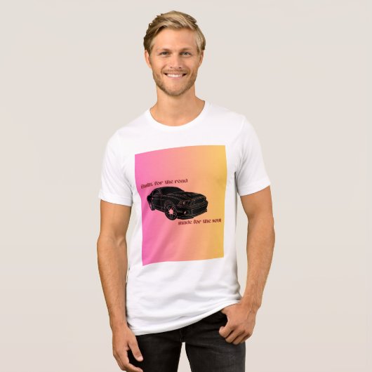 Fueled by Passion – Car Lover Logo Design Tri-Blend Shirt (Voorkant volledig)