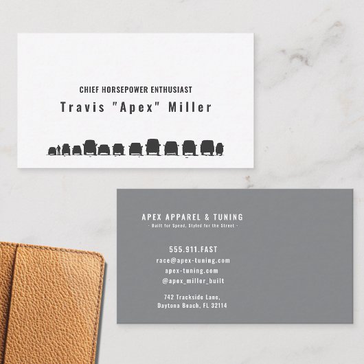 Fueled by Passion, Driven by Style: Premium Custom Visitekaartje