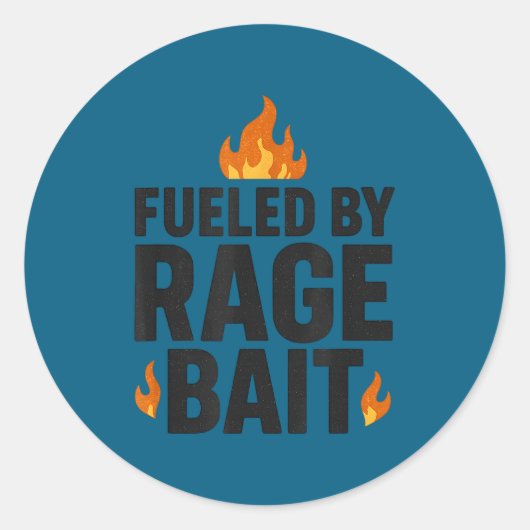 Fueled By Rage Bait Funny Meme Internet Quote Ronde Sticker (Voorkant)