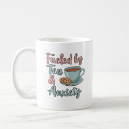 Fueled by Tea and Anxiety Mug – Funny Tea Lover  Koffiemok