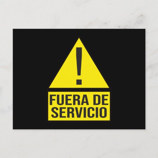 Fuera de Servicio Briefkaart (Voorkant)