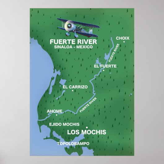 Fuerte rivier Sinaloa, Mexico reisgids Poster (Voorkant)