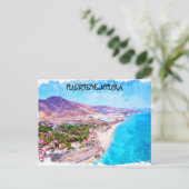Fuerteventura Canarische Vintage Waterverf Briefkaart (Staand voorkant)